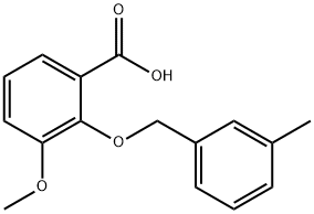 3-methoxy-2-[(3-methylbenzyl)oxy]benzoic acid Struktur