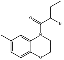 4-(2-bromobutanoyl)-6-methyl-3,4-dihydro-2H-1,4-benzoxazine Struktur