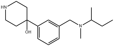 4-(3-{[sec-butyl(methyl)amino]methyl}phenyl)piperidin-4-ol Struktur