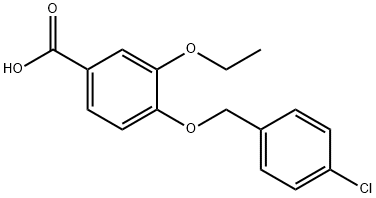 4-[(4-chlorobenzyl)oxy]-3-ethoxybenzoic acid Struktur