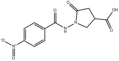 1-[(4-nitrobenzoyl)amino]-5-oxopyrrolidine-3-carboxylic acid Struktur