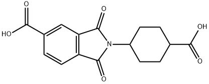 2-(4-carboxycyclohexyl)-1,3-dioxoisoindoline-5-carboxylic acid Struktur