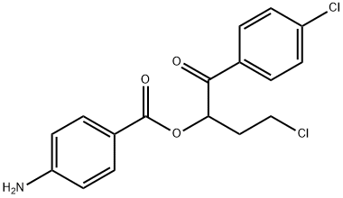 3-chloro-1-(4-chlorobenzoyl)propyl 4-aminobenzoate Struktur