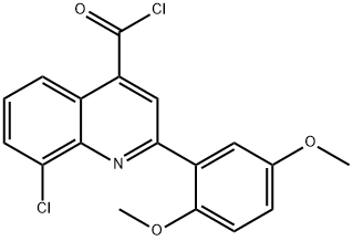 8-chloro-2-(2,5-dimethoxyphenyl)quinoline-4-carbonyl chloride Struktur