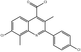 7-chloro-2-(4-chlorophenyl)-3,8-dimethylquinoline-4-carbonyl chloride Struktur