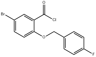 5-bromo-2-[(4-fluorobenzyl)oxy]benzoyl chloride Struktur