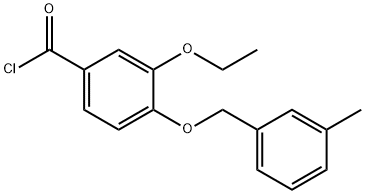 3-ethoxy-4-[(3-methylbenzyl)oxy]benzoyl chloride Struktur