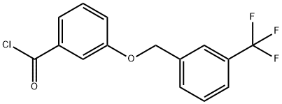 3-{[3-(trifluoromethyl)benzyl]oxy}benzoyl chloride Struktur