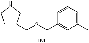 3-{[(3-Methylbenzyl)oxy]methyl}pyrrolidinehydrochloride Struktur