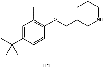 3-{[4-(tert-Butyl)-2-methylphenoxy]-methyl}piperidine hydrochloride Struktur