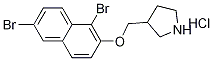 3-{[(1,6-Dibromo-2-naphthyl)oxy]-methyl}pyrrolidine hydrochloride Struktur