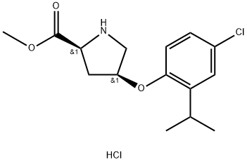 Methyl (2S,4S)-4-(4-chloro-2-isopropylphenoxy)-2-pyrrolidinecarboxylate hydrochloride Struktur