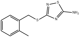 3-(2-Methyl-benzylsulfanyl)-[1,2,4]thiadiazol-5-ylamine Struktur