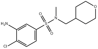 3-Amino-4-chloro-N-methyl-N-(tetrahydro-2H-pyran-4-ylmethyl)benzenesulfonamide Struktur