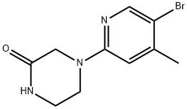 4-(5-Bromo-4-methyl-2-pyridinyl)-2-piperazinone Struktur