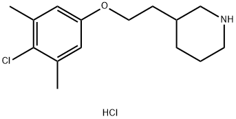 3-[2-(4-Chloro-3,5-dimethylphenoxy)ethyl]-piperidine hydrochloride Struktur