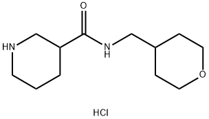 N-(Tetrahydro-2H-pyran-4-ylmethyl)-3-piperidinecarboxamide hydrochloride Struktur