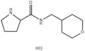 N-(Tetrahydro-2H-pyran-4-ylmethyl)-2-pyrrolidinecarboxamide hydrochloride Struktur