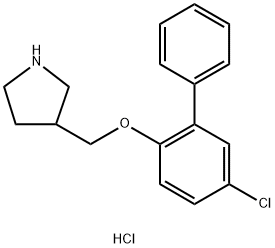 5-Chloro[1,1'-biphenyl]-2-yl 3-pyrrolidinylmethyl-ether hydrochloride Struktur