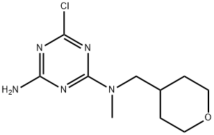 6-Chloro-N~2~-methyl-N~2~-(tetrahydro-2H-pyran-4-ylmethyl)-1,3,5-triazine-2,4-diamine Struktur