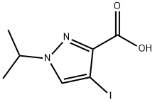 1H-pyrazole-3-carboxylic acid, 4-iodo-1-(1-methylethyl)- Struktur