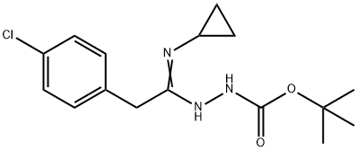 N'-[2-(4-Chlorophenyl)-1-cyclopropylaminoethyliden e]hydrazinecarboxylic acid tert-butyl ester Struktur