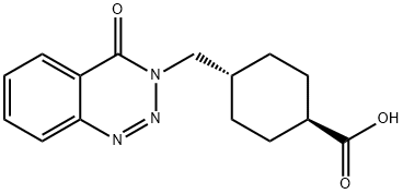 trans-4-[(4-Oxo-1,2,3-benzotriazin-3(4H)-yl)-methyl]cyclohexanecarboxylic acid Struktur