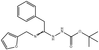 N'-[1-[(Furan-2-ylmethyl)amino]2-phenylethylidene] hydrazinecarboxylic acid tert-butyl ester Struktur