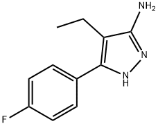 4-Ethyl-5-(4-fluoro-phenyl)-2H-pyrazol-3-ylamine Struktur