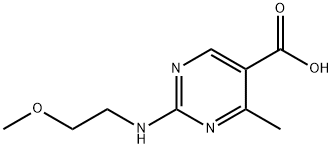 2-[(2-Methoxyethyl)amino]-4-methylpyrimidine-5-carboxylic acid Struktur