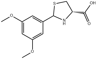 (4S)-2-(3,5-Dimethoxyphenyl)-1,3-thiazolidine-4-carboxylic acid Struktur