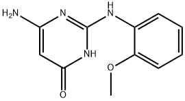 6-Amino-2-[(2-methoxyphenyl)amino]pyrimidin-4(3H)-one Struktur