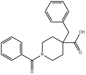 1-Benzoyl-4-benzylpiperidine-4-carboxylic acid Struktur