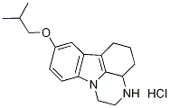 8-Isobutoxy-2,3,3a,4,5,6-hexahydro-1H-pyrazino-[3,2,1-jk]carbazole hydrochloride Struktur