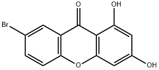 7-Bromo-1,3-dihydroxy-9H-xanthen-9-one Struktur