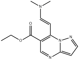 Ethyl 7-[(E)-2-(dimethylamino)vinyl]pyrazolo-[1,5-a]pyrimidine-6-carboxylate Struktur