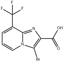 3-Bromo-8-(trifluoromethyl)imidazo-[1,2-a]pyridine-2-carboxylic acid Struktur