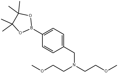 Bis-(2-methoxy-ethyl)-[4-(4,4,5,5-tetramethyl-[1,3,2]dioxaborolan-2-yl)-benzyl]-amine Struktur