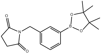 1-[3-(4,4,5,5-Tetramethyl-[1,3,2]dioxaborolan-2-yl)-benzyl]-pyrrolidine-2,5-dione Struktur