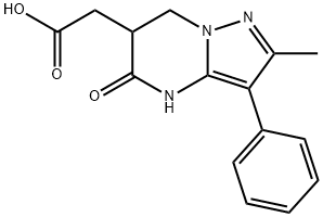 (2-Methyl-5-oxo-3-phenyl-4,5,6,7-tetrahydro-pyrazolo[1,5-a]pyrimidin-6-yl)acetic Struktur