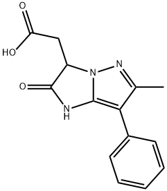 (6-Methyl-2-oxo-7-phenyl-2,3-dihydro-1H-imidazo-[1,2-b]pyrazol-3-yl)acetic acid Struktur