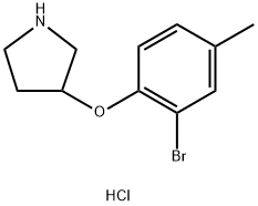 3-(2-Bromo-4-methylphenoxy)pyrrolidinehydrochloride Struktur