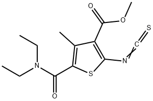 Methyl 5-[(diethylamino)carbonyl]-2-isothiocyanato-4-methylthiophene-3-carboxylat Struktur