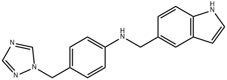 N-(1H-Indol-5-ylmethyl)-N-[4-(1H-1,2,4-triazol-1-ylmethyl)phenyl]amine Struktur