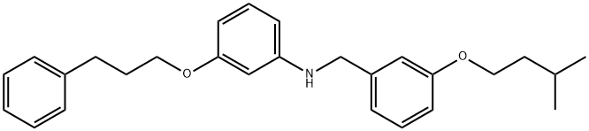 N-[3-(Isopentyloxy)benzyl]-3-(3-phenylpropoxy)aniline Struktur