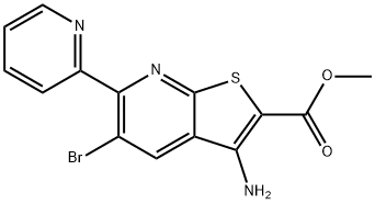 methyl 3-amino-5-bromo-6-(2-pyridinyl)thieno[2,3-b]pyridine-2-carboxylate Struktur