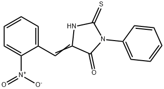 (5E)-2-mercapto-5-(2-nitrobenzylidene)-3-phenyl-3,5-dihydro-4H-imidazol-4-one Struktur