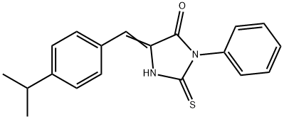 (5E)-5-(4-isopropylbenzylidene)-2-mercapto-3-phenyl-3,5-dihydro-4H-imidazol-4-one Struktur