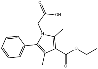 [3-(ethoxycarbonyl)-2,4-dimethyl-5-phenyl-1H-pyrrol-1-yl]acetic acid Struktur