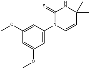 1-(3,5-dimethoxyphenyl)-4,4-dimethyl-1,4-dihydropyrimidine-2-thiol Struktur